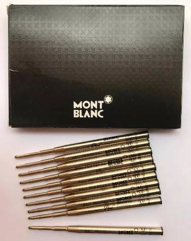 Kit Com 5 Cargas Montblanc Esferográfica Azul Ou Preta Escrita Média