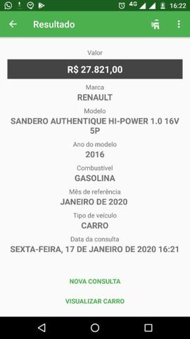 Renault Sandero Authentique 1.0 16V (Flex) 2016