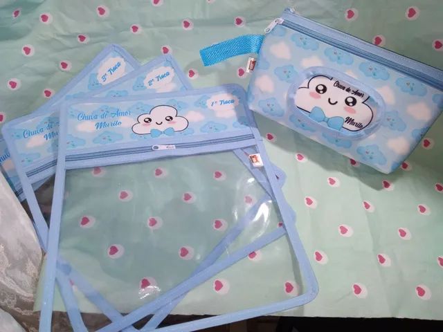 Kit saquinhos troca maternidade e nécessaire do bebê personalizado  - Foto 2