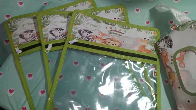 Kit saquinhos troca maternidade e nécessaire do bebê personalizado  - Foto 5