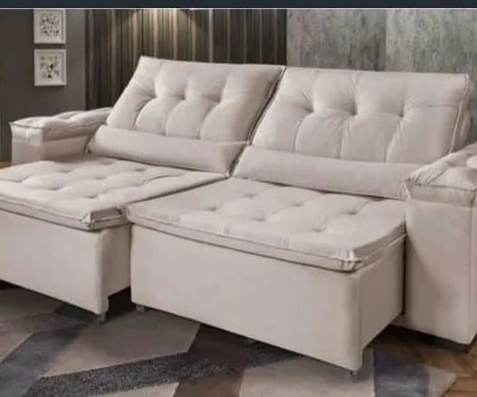 Sofá 2,20m Retrátil Reclinável C/ Pillow Super Lindo Fazemos Entrega