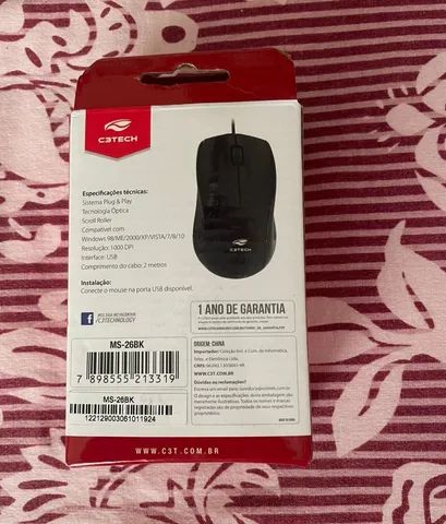 Mouse C3tech Ms-26bk, Usb, 1000 Dpi, Preto  - Foto 3
