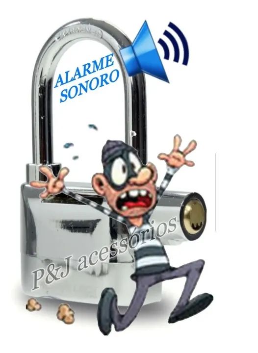Cadeado com Alarme para Motos, Portões, Bicicleta, com 3 chaves côncavas e Bateria reserva - Foto 5