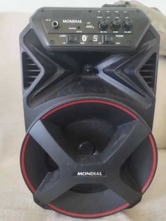 Caixa de Som Portátil Mondial Bluetooth com Luz LED - Foto 6