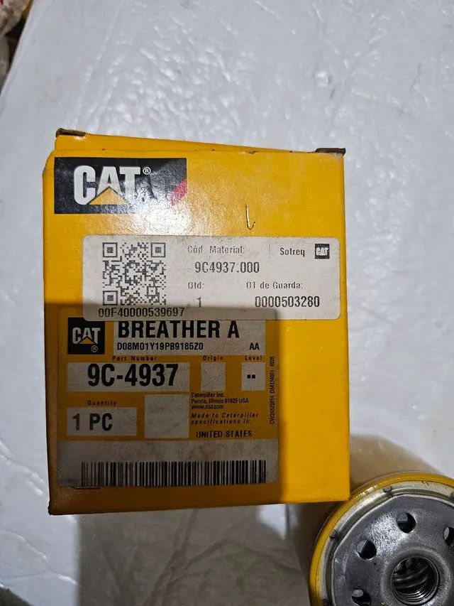 Caminhão fora estrada carregadeira trator caterpillar filtro respiro novo original 9C4937 - Foto 4