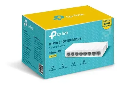 Switch 8 Portas Tp-Link 10/100 Mbps Não Gerenciável Ls1008 = Loja Natan abreu