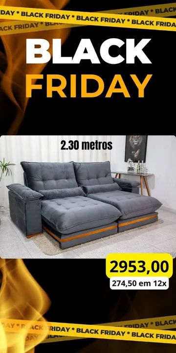 Sofá 3 Lugares Retrátil 2,30m - Entrega grátis 