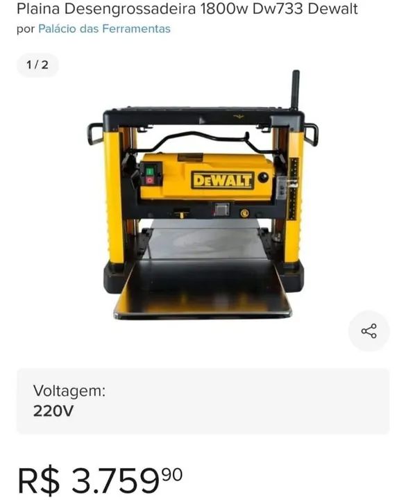 Plaina Desengrossadeira 1800w Dw733 - Foto 2