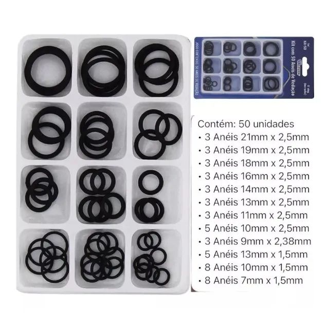 Anel De Borracha O'ring Reparo Registro Torneira Kit 50 Pçs - Novo - Foto 2