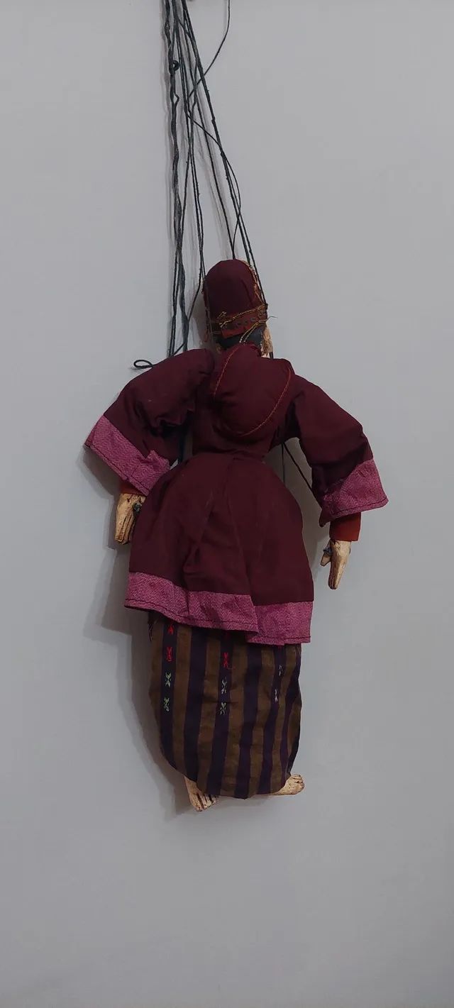 Antiguidade Marionete Birmanesa Boneco - Foto 4