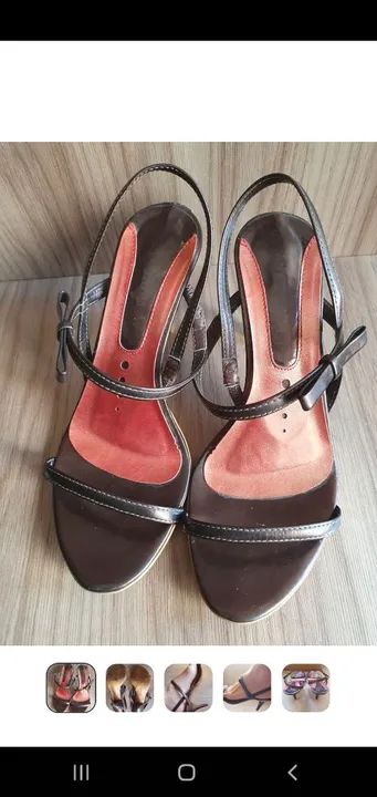 Sandalia marrom 33 34 