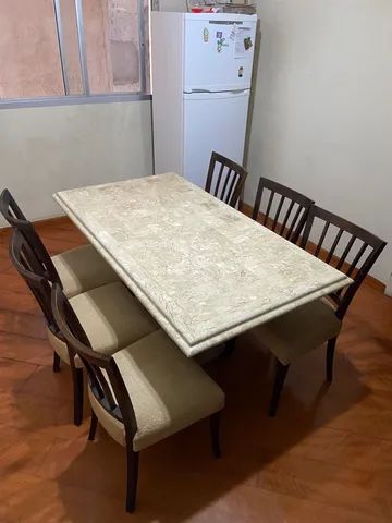 Mesa retangular (mármore travertino) - Foto 4