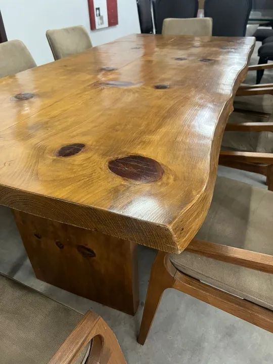 Mesa com tampo de madeira orgânico  - Foto 2