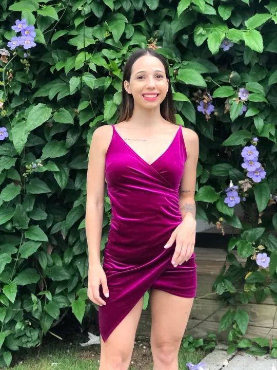 Vestido de Veludo Roxo