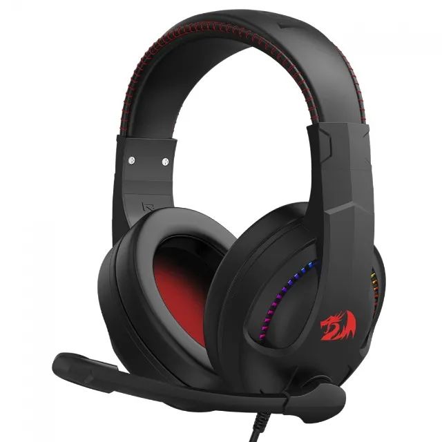 Headset Gamer Redragon Cronus Black Led RGB P2 C/ Adaptador P3 - WZetta
