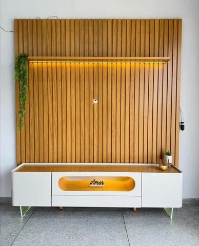 Rack + Painel Ripado 100% MDF 