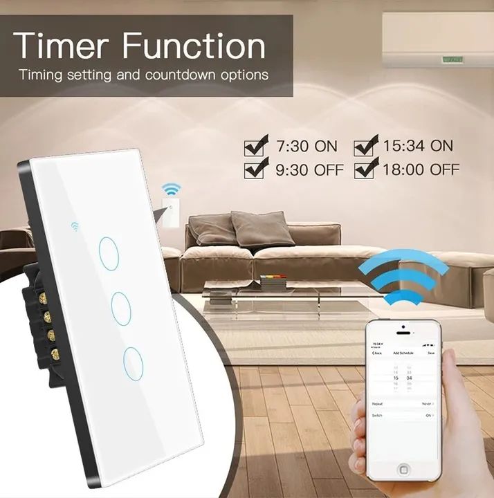Interruptor Wifi Tuya 2 Botões, Compatível com Alexa, Aplicativo  - Foto 4