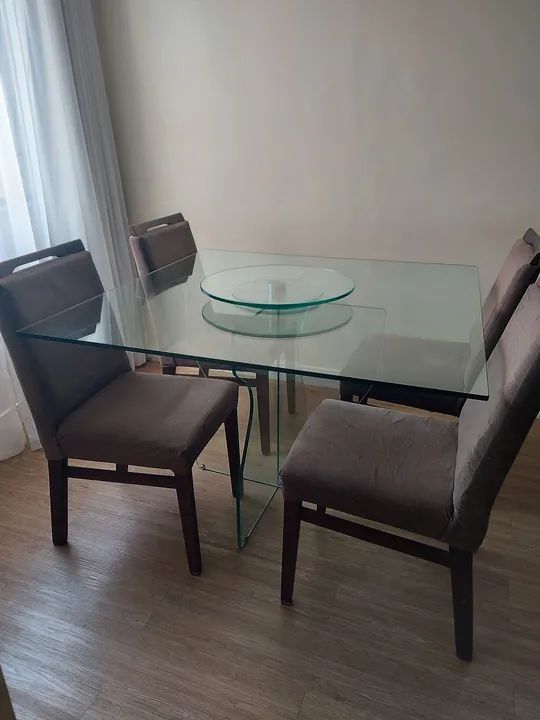 Mesa de Jantar de Vidro 