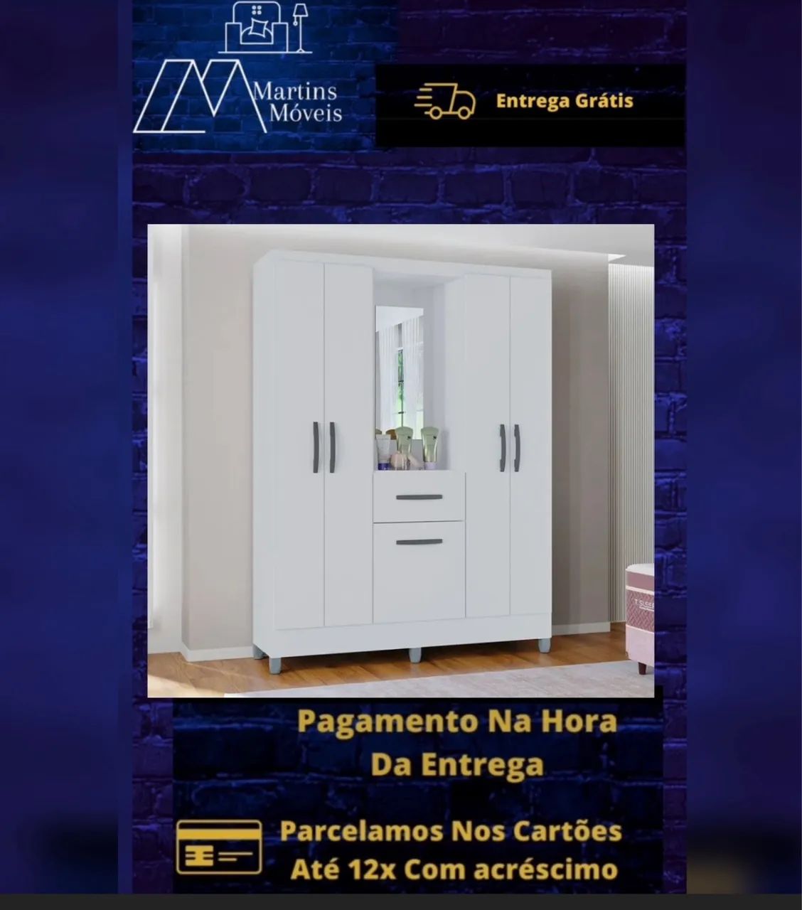 GRANDE PROMOÇÃO GUARDA ROUPA 05 PORTAS ATLAS ENTREGA GRATIS ACEITA CARTÃO  - Foto 3
