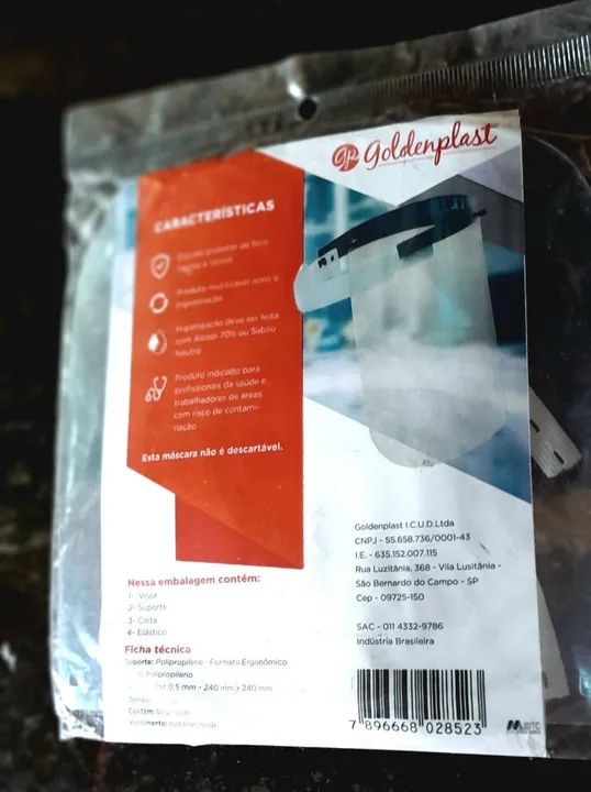 Protetor Facial Face Shield Golden - Novo - Foto 2