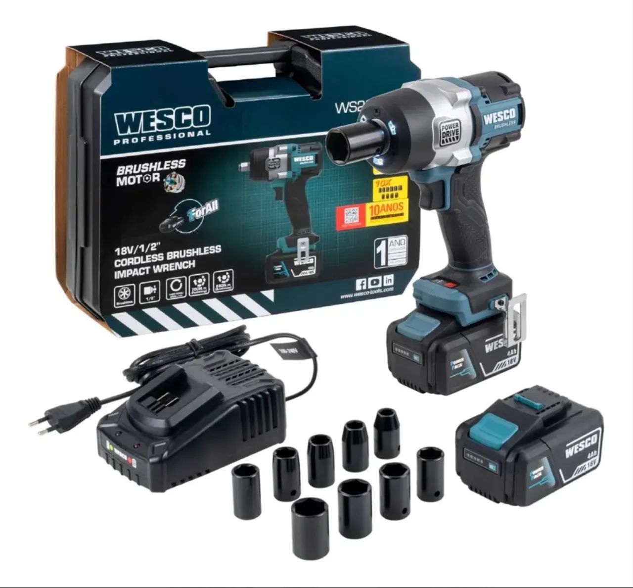 【4CD】MAESTRO FRESH WES セット Chave De Impacto Brushless Wesco 18v 700 Nm 1/2 Ws2392k2