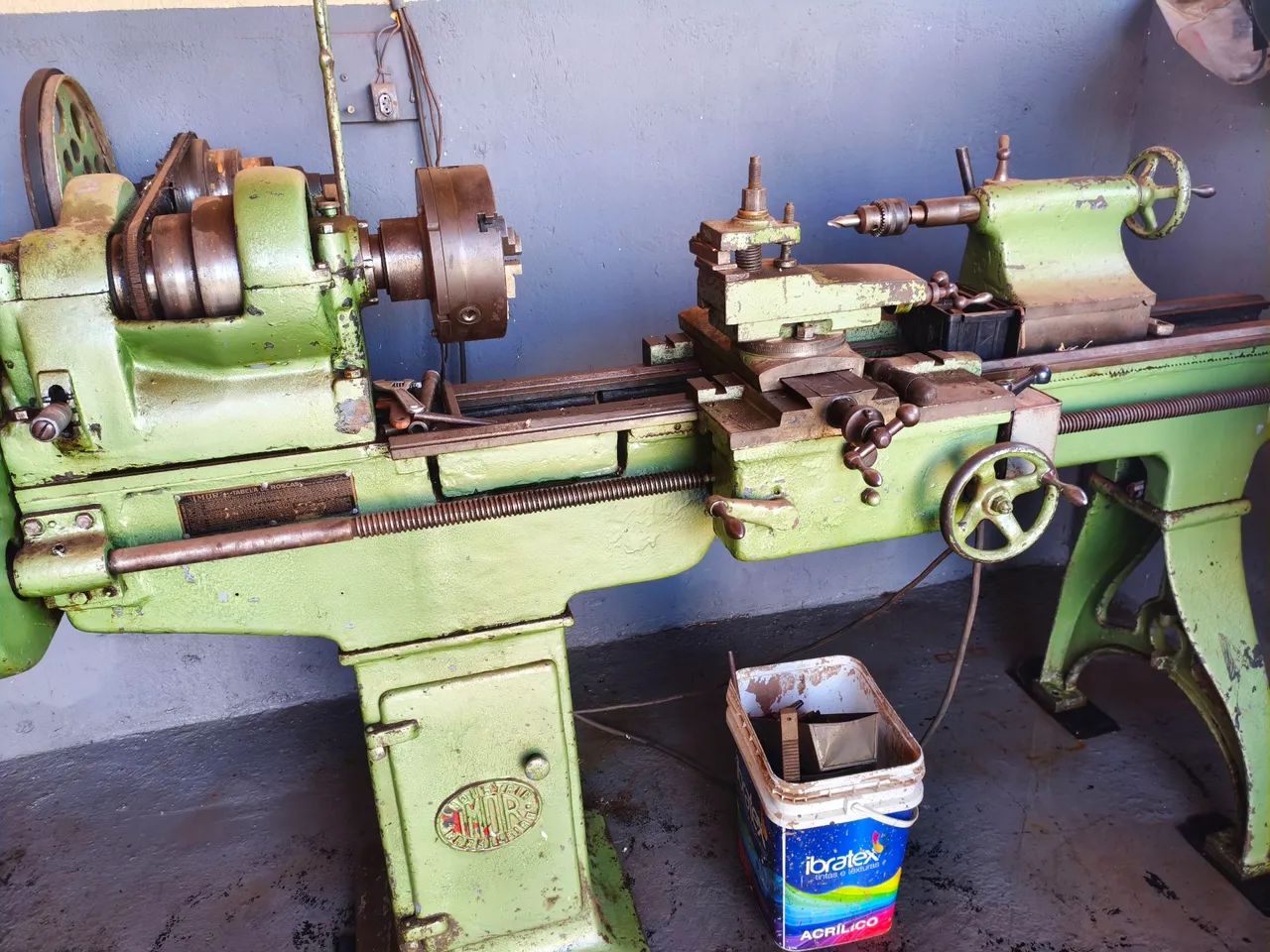 Torno e furadeira de bancada com bancada  - Foto 3