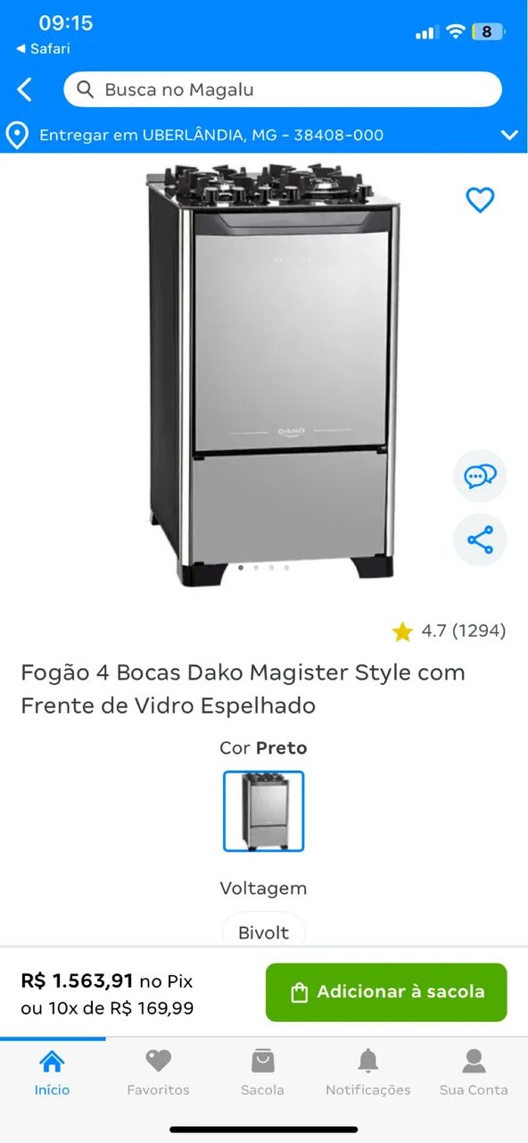 Fogão 4 bocas Dako 