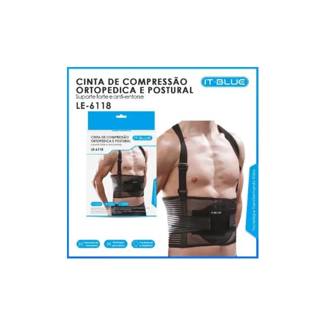 Cinta de Compressão Ortopédica e Postural I.tBlue LE-6118 - Foto 3