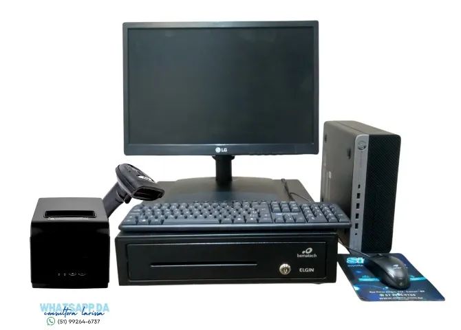 Kit pdv frente de caixa com monitor articulável gaveta de dinheiro em 10x sem juros