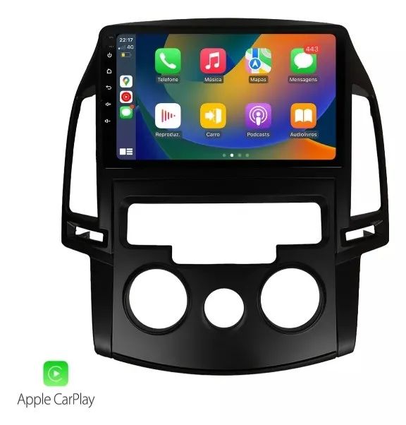 Central Multimídia Android 9 Pol. Carplay e Android Auto I30 Ar Analógico 2008 a 2012 - Foto 4