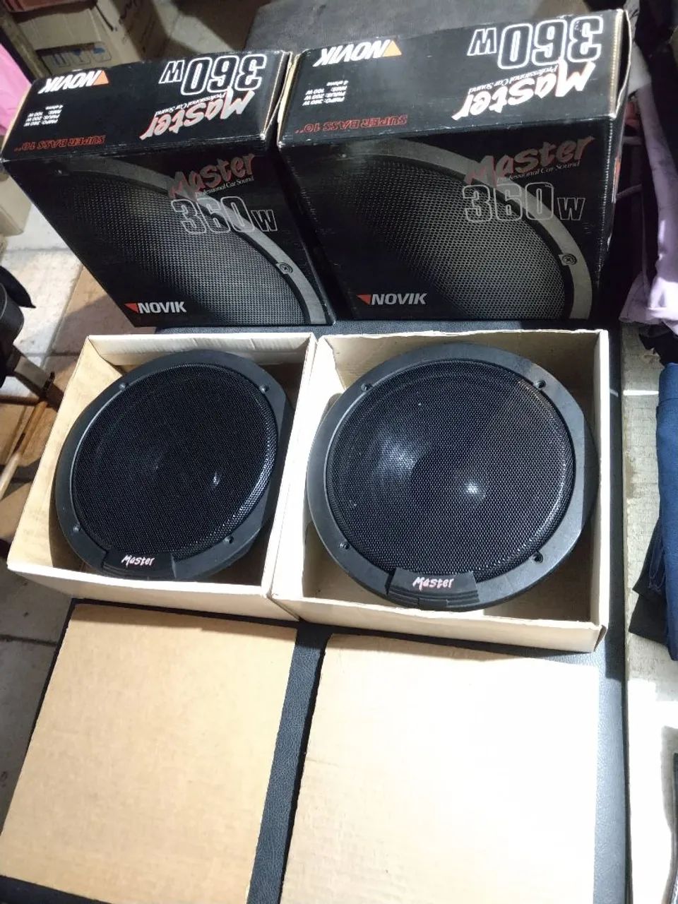 Par de subwoofer de 10" polegadas Novik Master 360W de época anos 90 - Foto 4