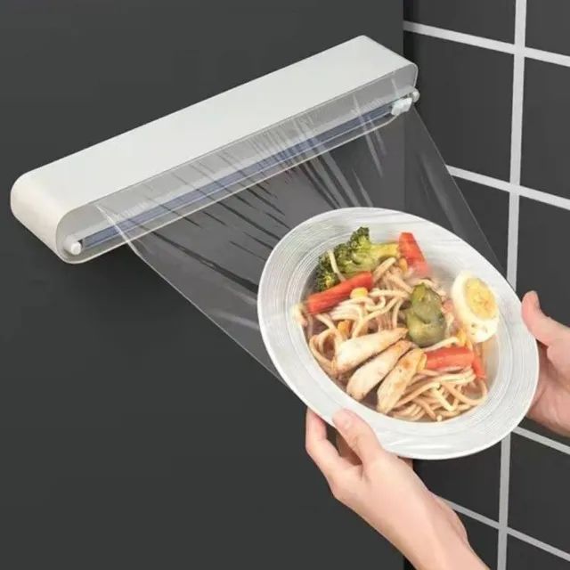 Cortador e Dispenser De Filme Para Cozinha Em PVC NOVO NA CAIXA - Foto 3