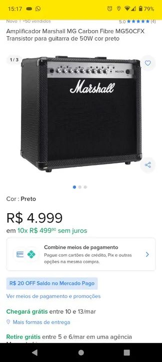 Amplificador Marshall MG50CFX - Foto 3