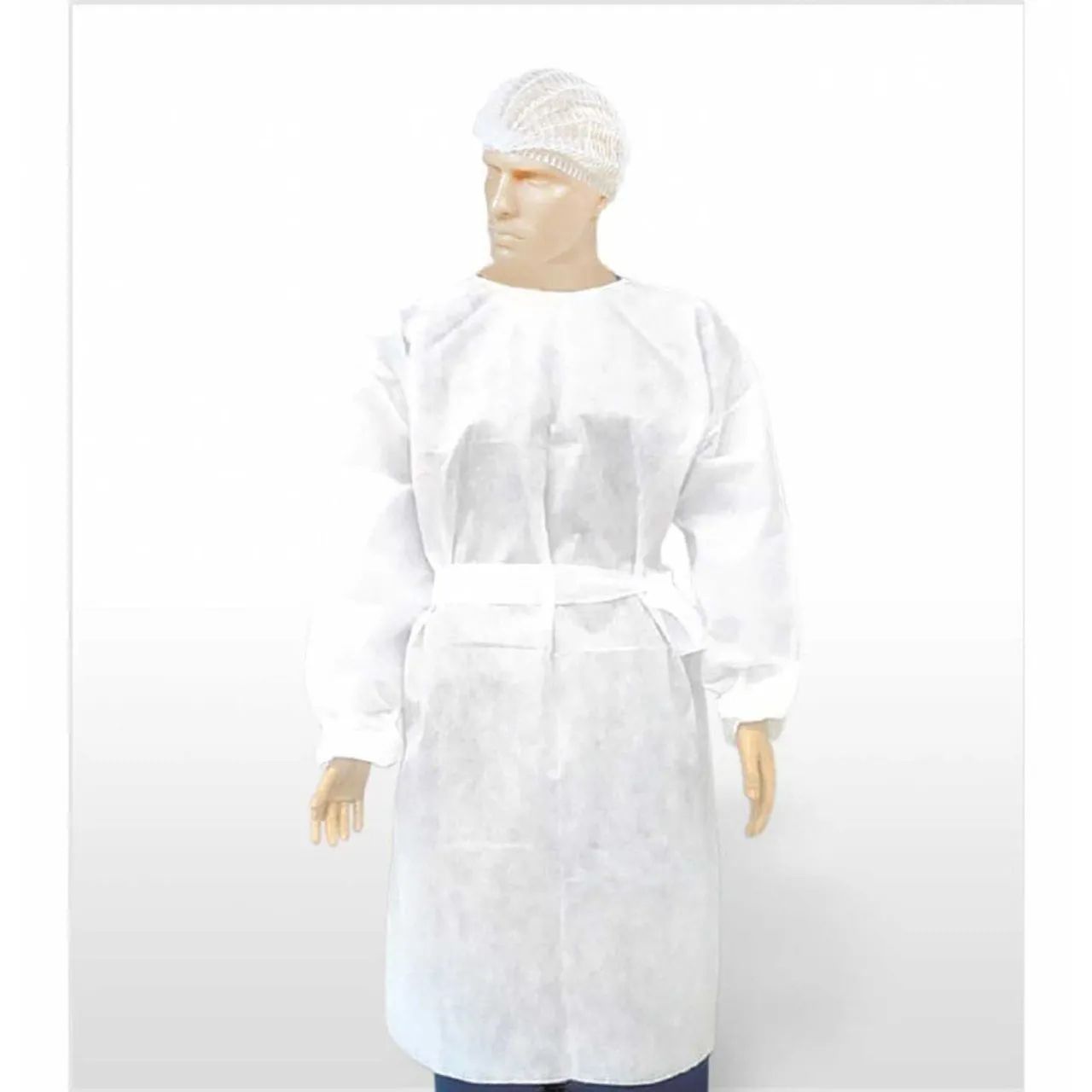 Avental Branco Manga Longa 