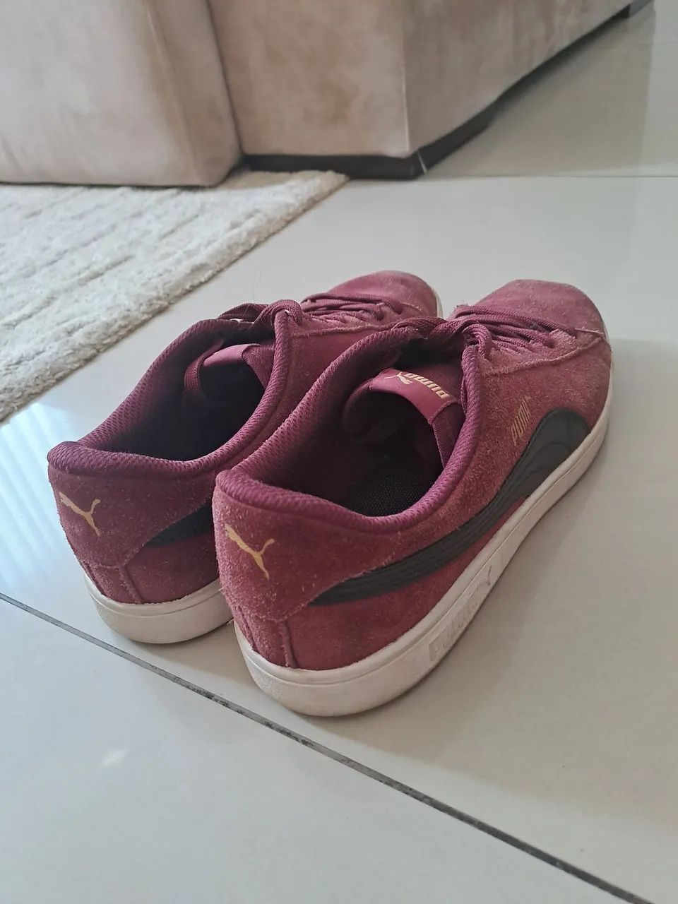Tênis Puma Smash V2 - Edição vinho com dourado (raro) - Foto 3