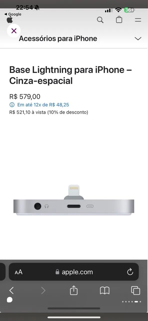 Base Lightning para iPhone (Apple Lightning Dock) - Original - Carregadora e para Fone - Foto 3