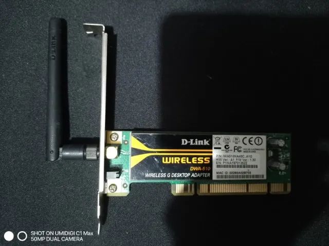 Placa De Rede Wireless Wifi Pci D-link Dwa-510 54mbps 802 (Usado)