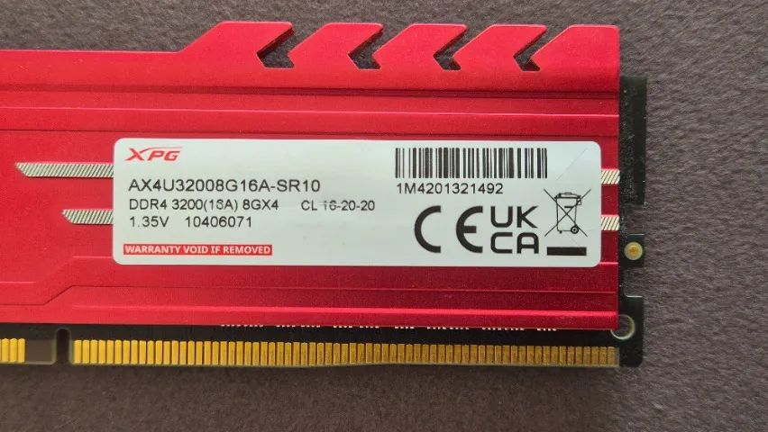 ADATA XPG Gammix D10 Memory Kit, 16GB (2×8GB), DDR4, 3200MHz, CL16, Red64739260488323124