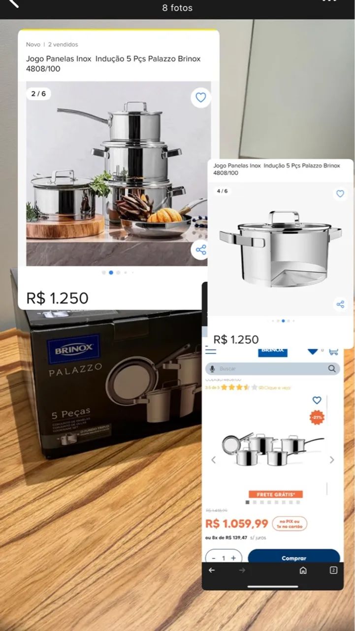 Conjunto de Panelas Brinox 5 Peças - Desconto de 21% - Foto 2