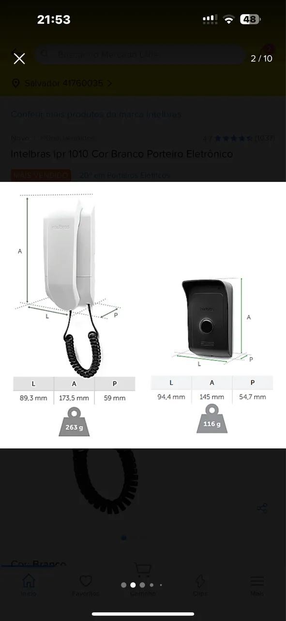 Interfone Residencial Intelbras Ivr 1010 Tela 4,3"' Cor Branco - Foto 4