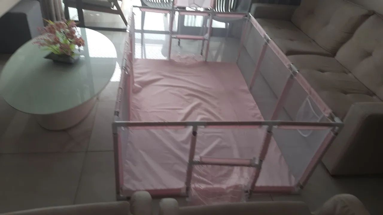 Cercadinho Playpen Infantil com Rede e Bola de Basquete - Foto 3