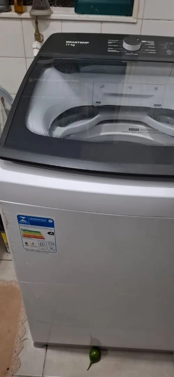 Máquina de lavar roupa Brastemp 17 kg cesto de inox, 12 programas de lavagem modelo BWK17,