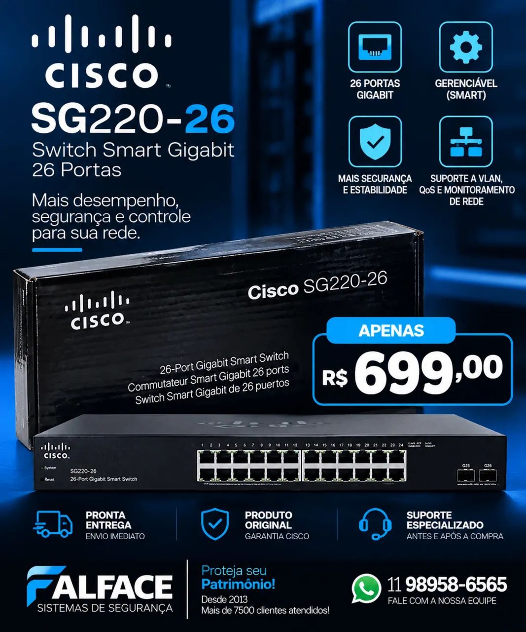 Switch Cisco 26 portas gigabit - Foto 4