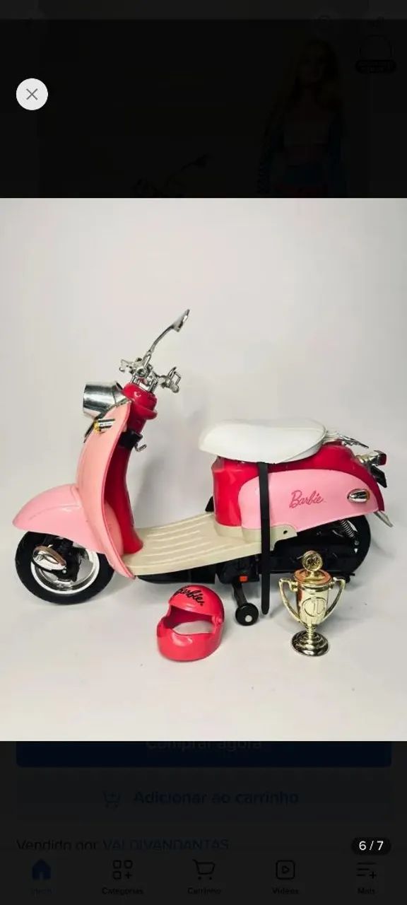 Pack barbie quero ser piloto + moto antiga da barbie - Foto 5