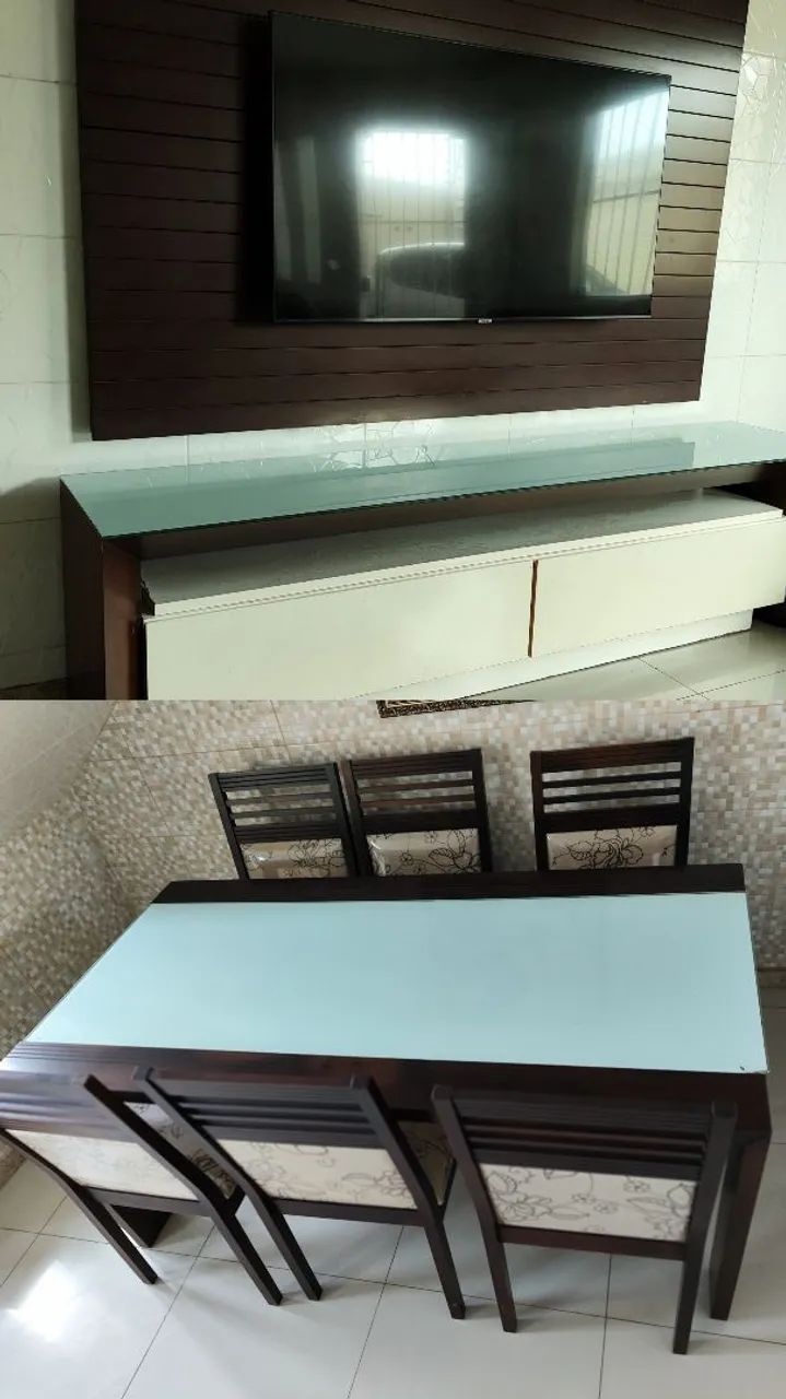 Hack completo + Mesa de vidro c/ 6 cadeiras 