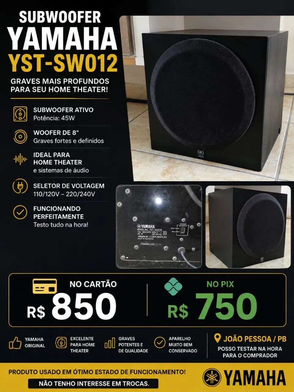 HOME THEATER COMPLETO - DENON + YAMAHA + CAIXA CENTRAL - Foto 3