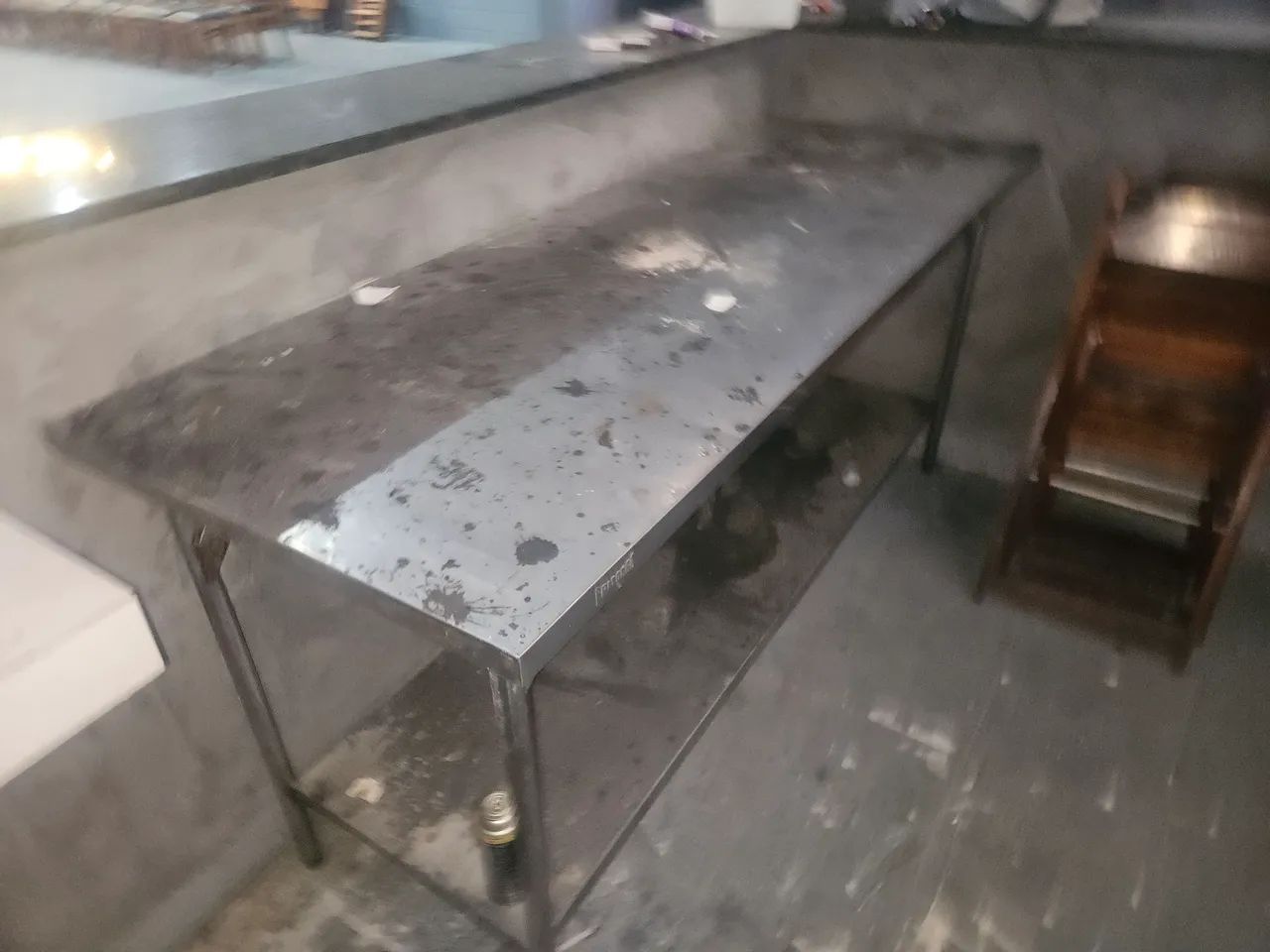 Mesa em inox para restaurante  1.80x60