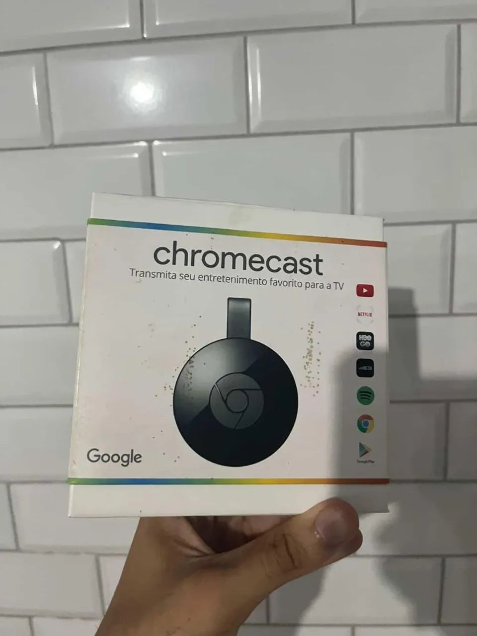 Chromecast na caixa 