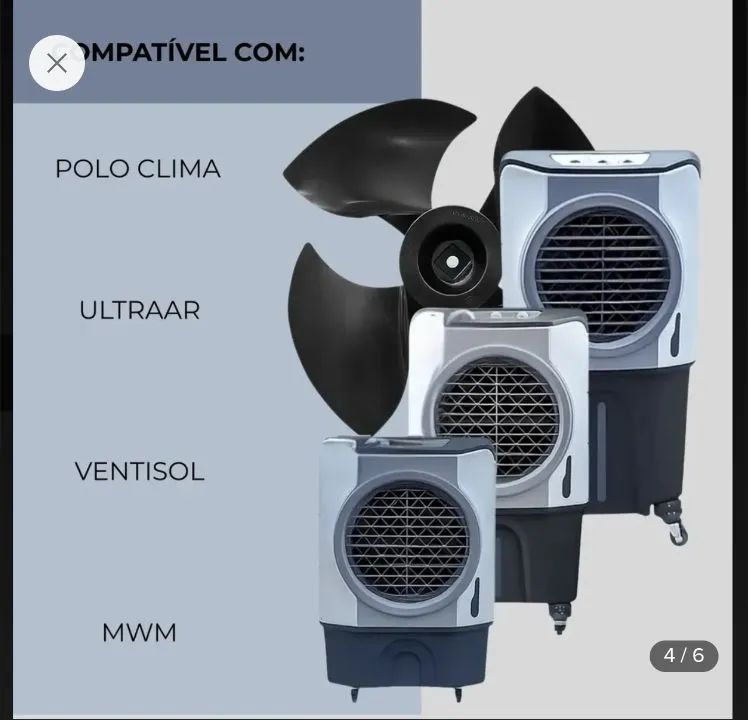 Hélice Ventisol Climatizador 45/70/100l 4 Pás 40cm Multimarc - Foto 3