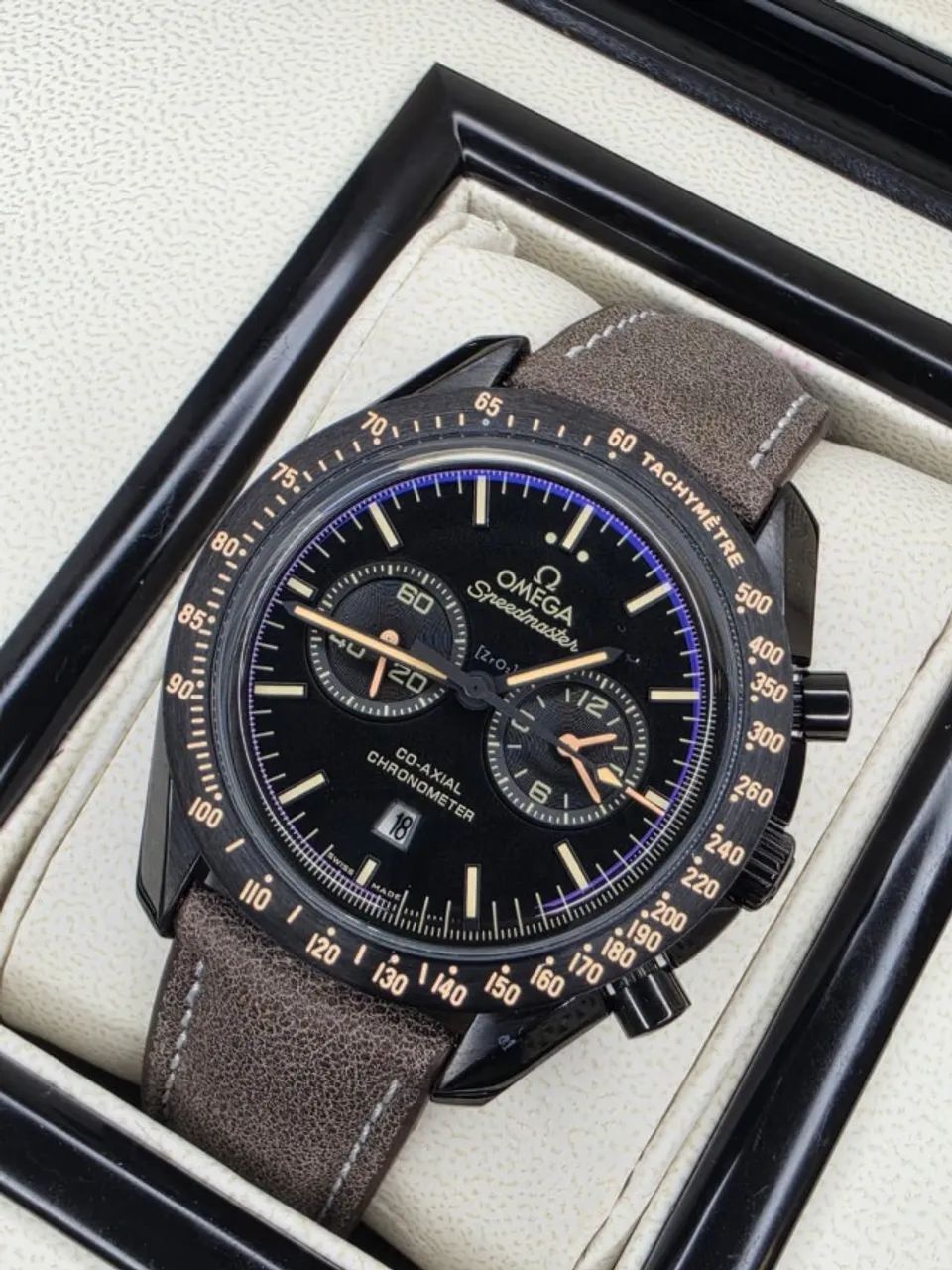 RELOGIO Omega Speedmaster Puseira de Couro AUTOMATICO LINHA AAA+ EM 10X SEM JUROS